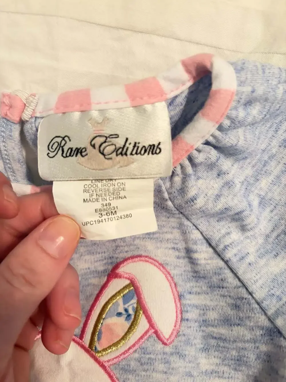 Rare Editions Girls Easter Bunny Top and Legging Set Size 3-6M Blue Pink